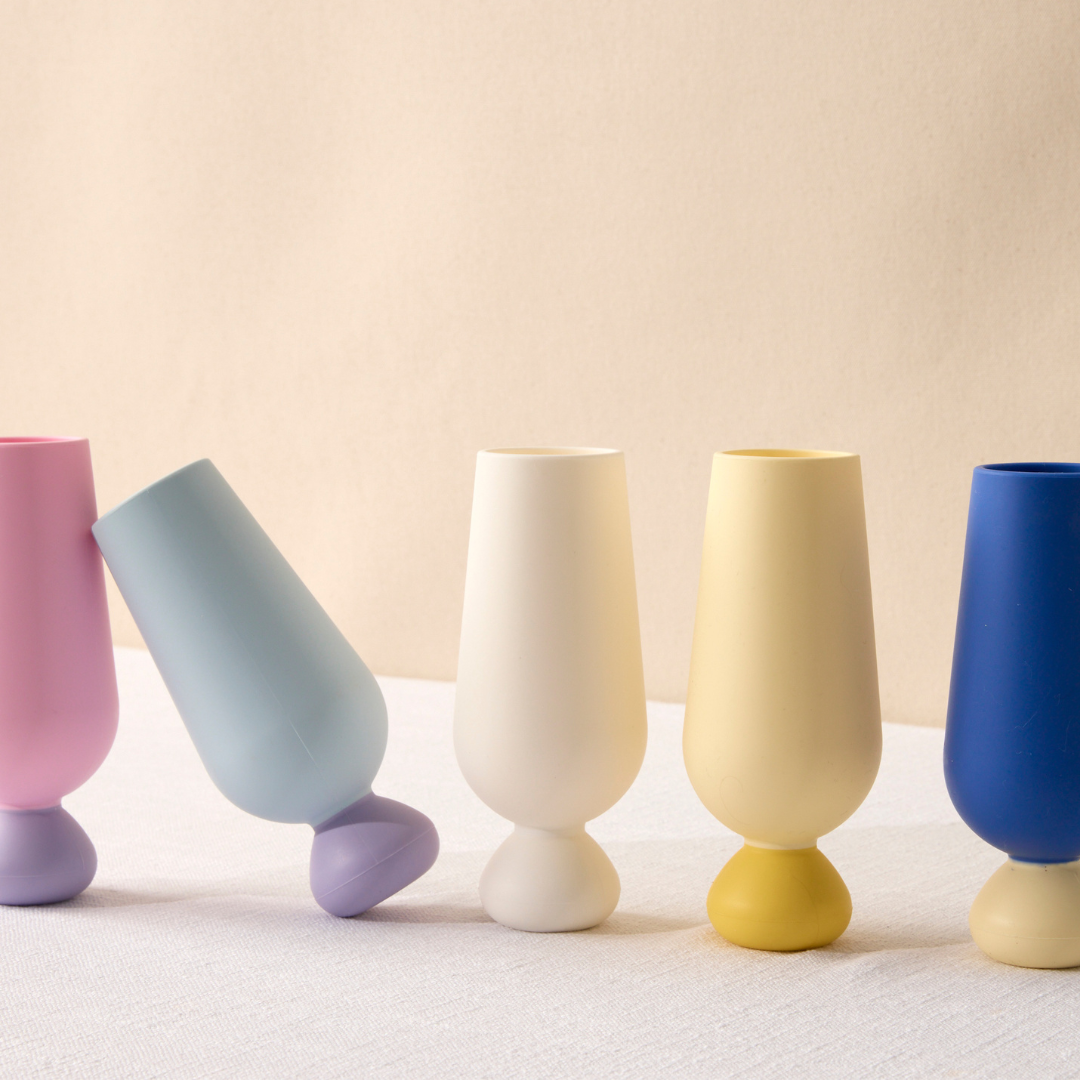 Unbreakable Silicone Bubble Champagne Flute Set (2 pcs)