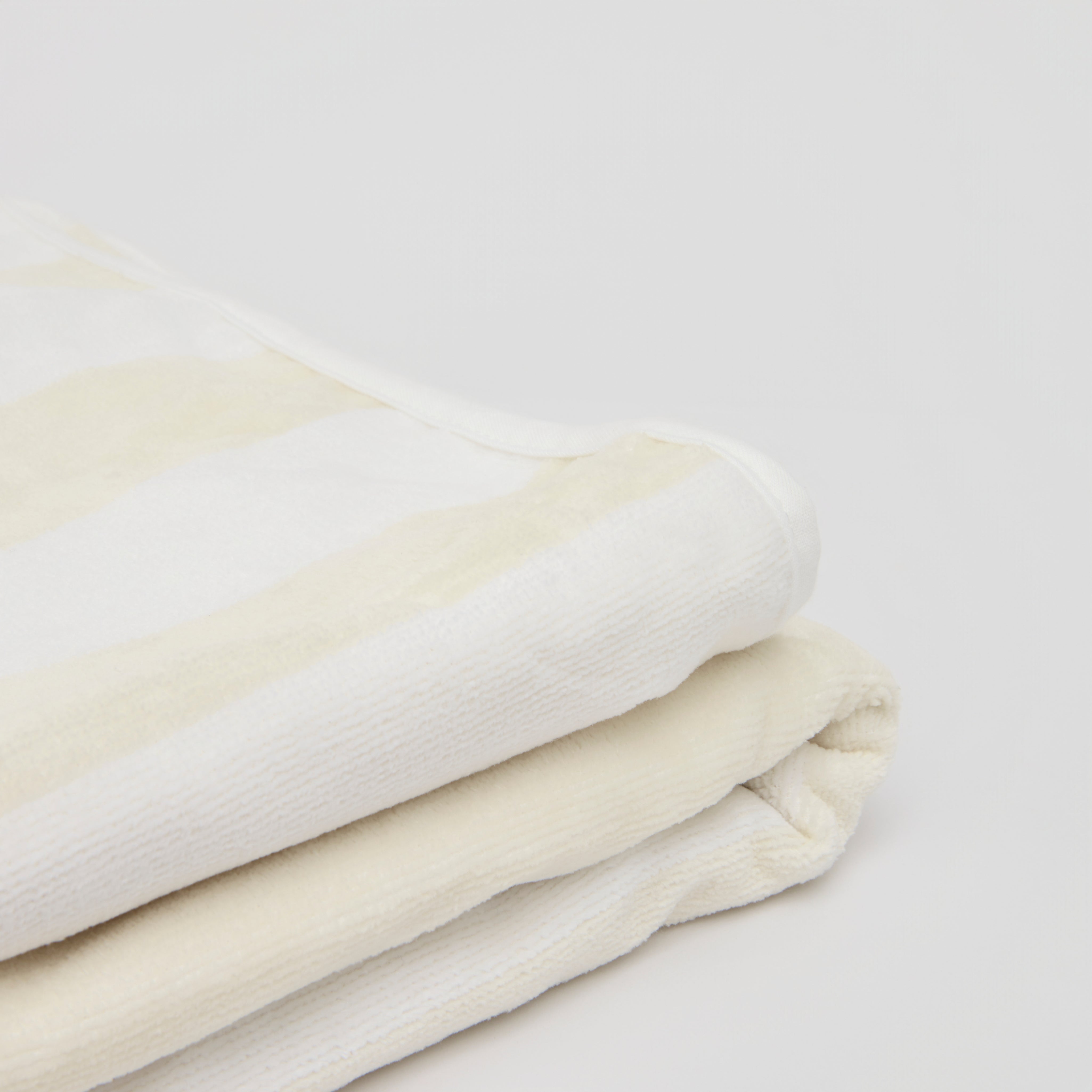 Vanilla Latte Striped Beach Towel