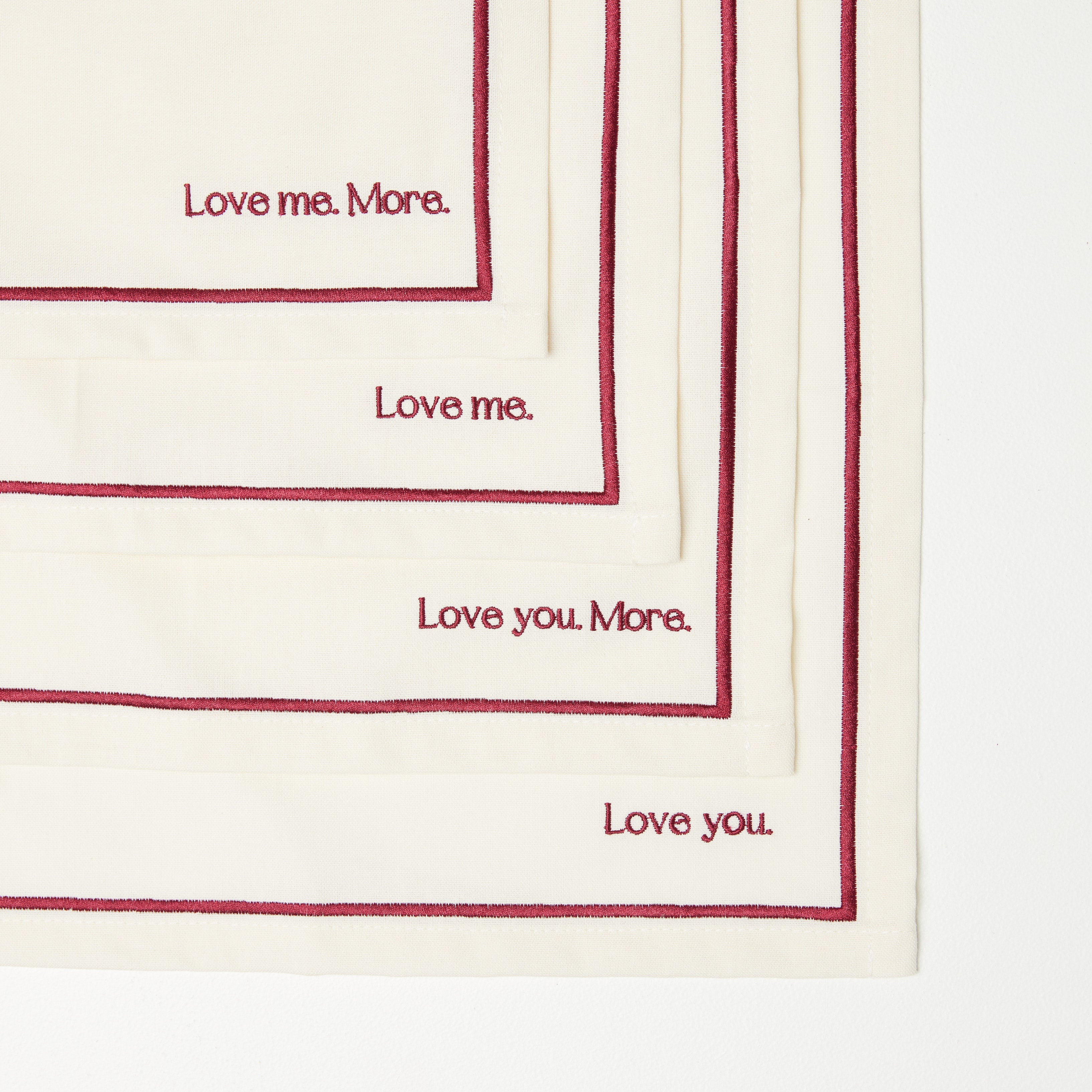 Love Me. More. Napkin + Placekin Bundle