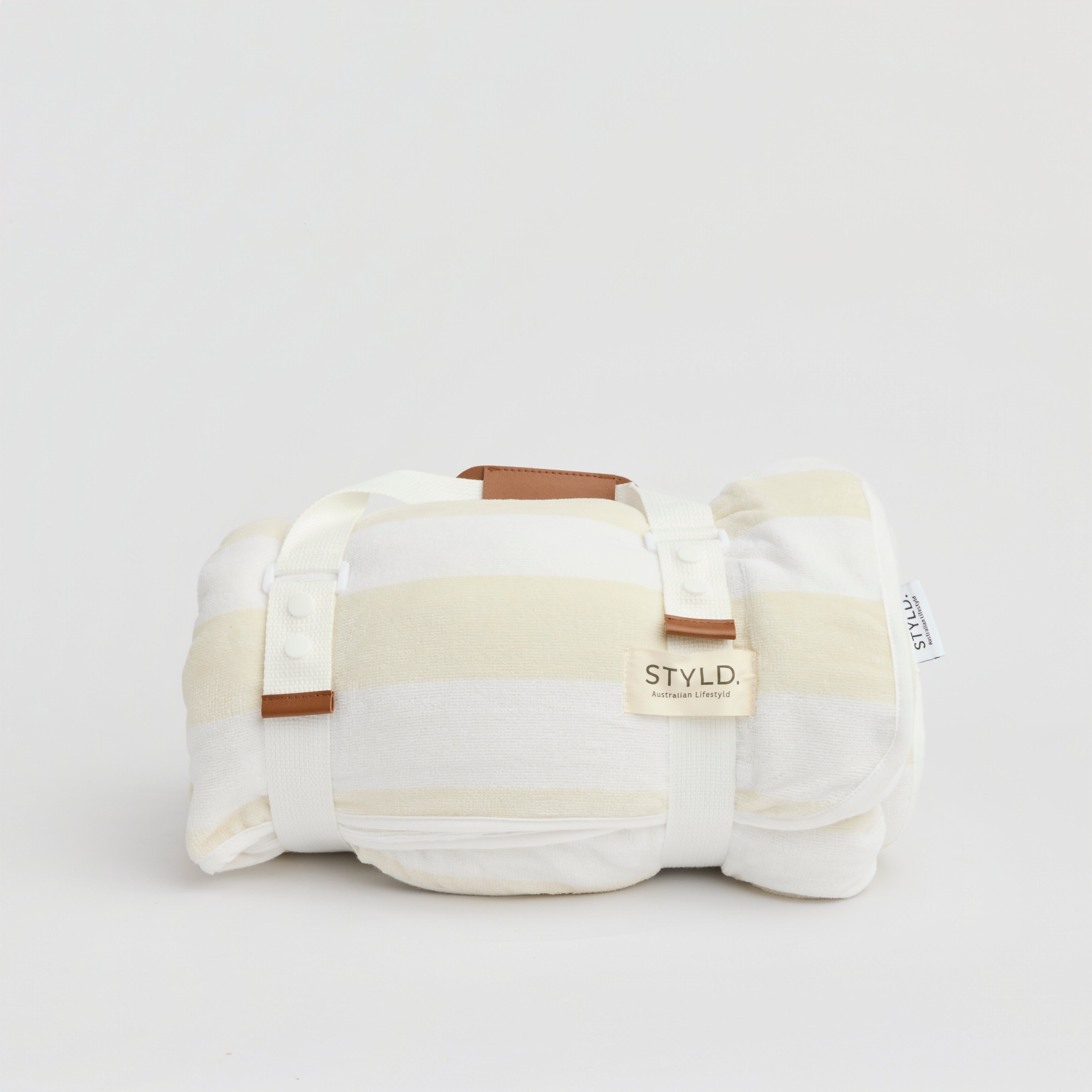 Vanilla Latte Striped Boyfriend Towel