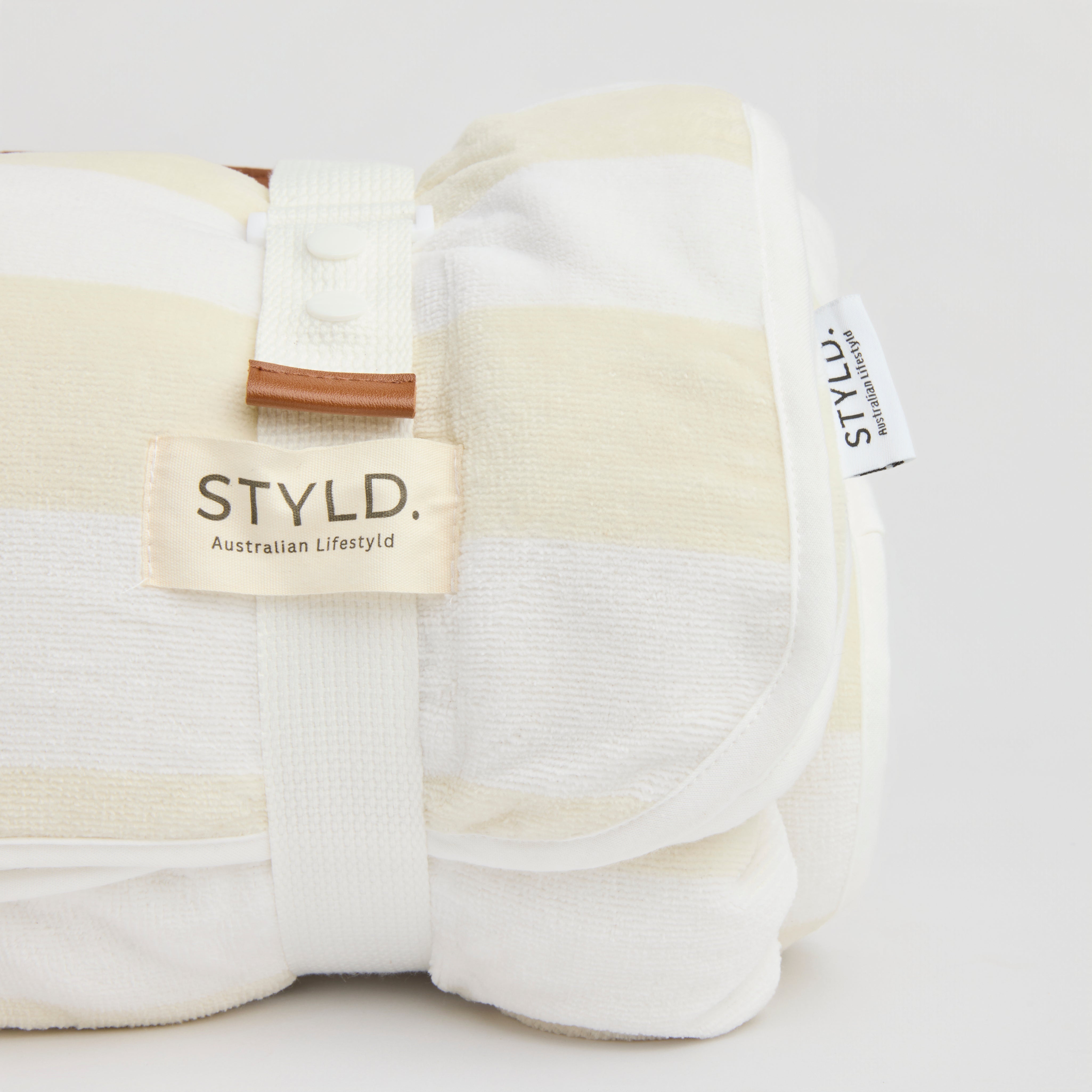 Vanilla Latte Striped Boyfriend Towel