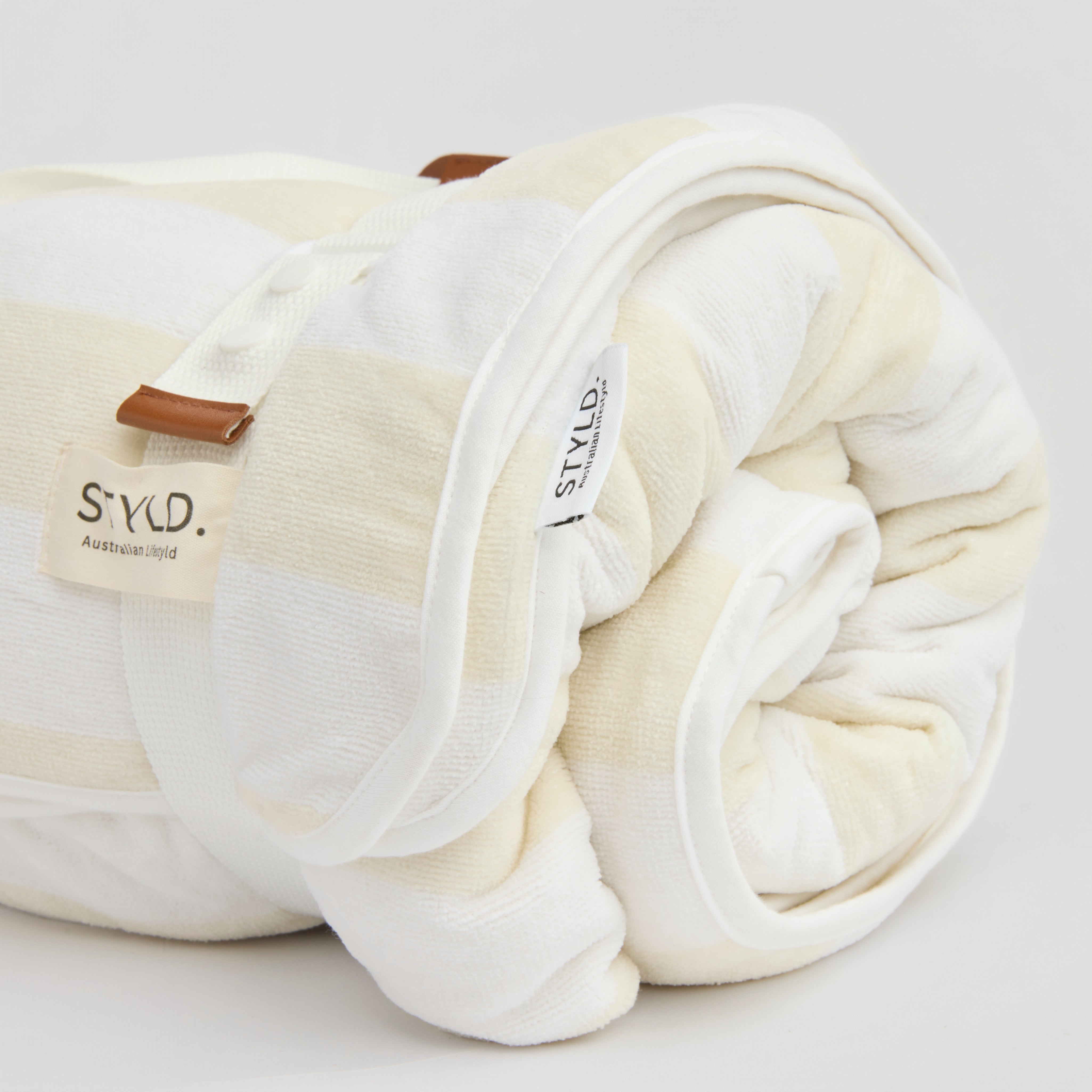 Vanilla Latte Striped Boyfriend Towel