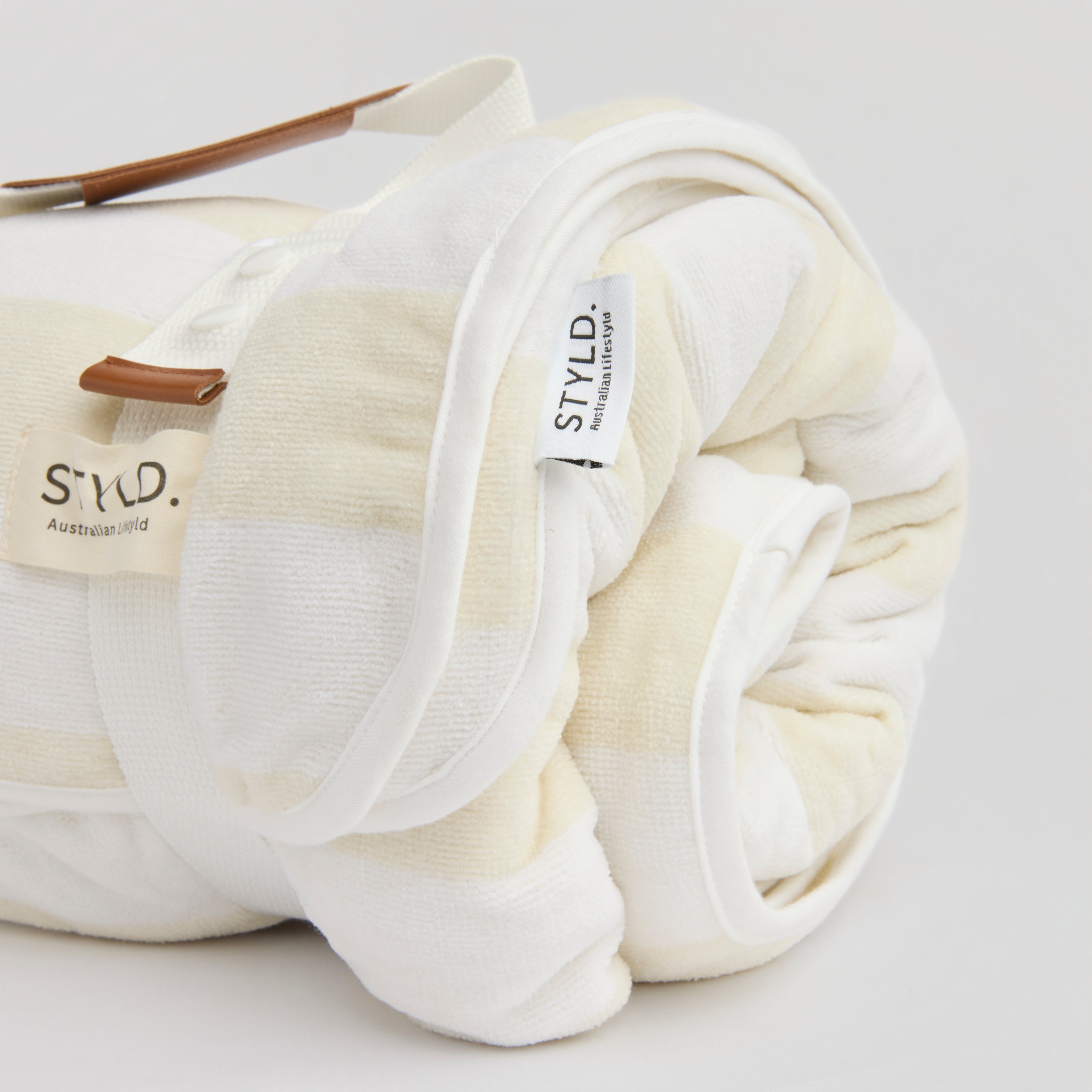 Vanilla Latte Striped Boyfriend Towel