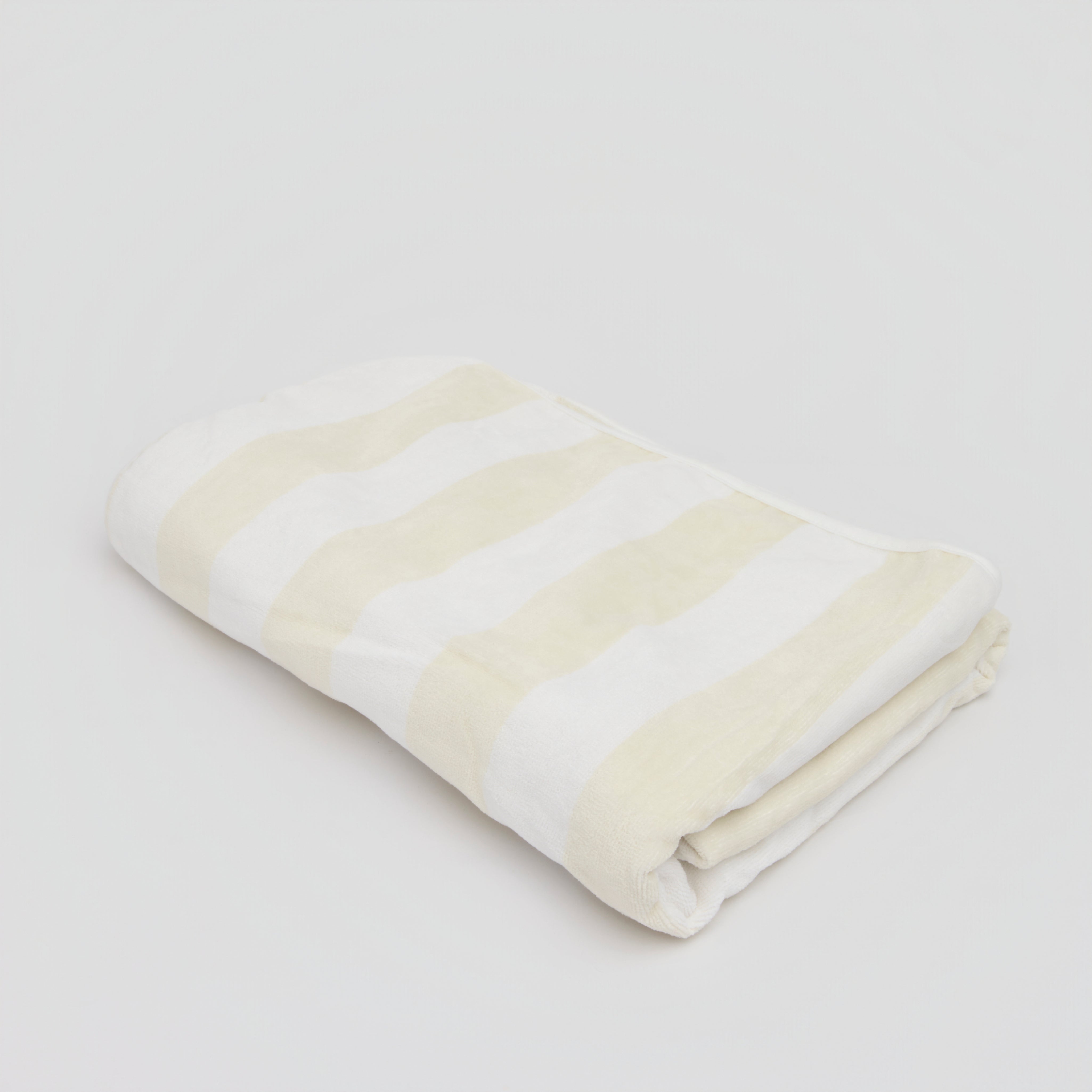 Vanilla Latte Striped Beach Towel