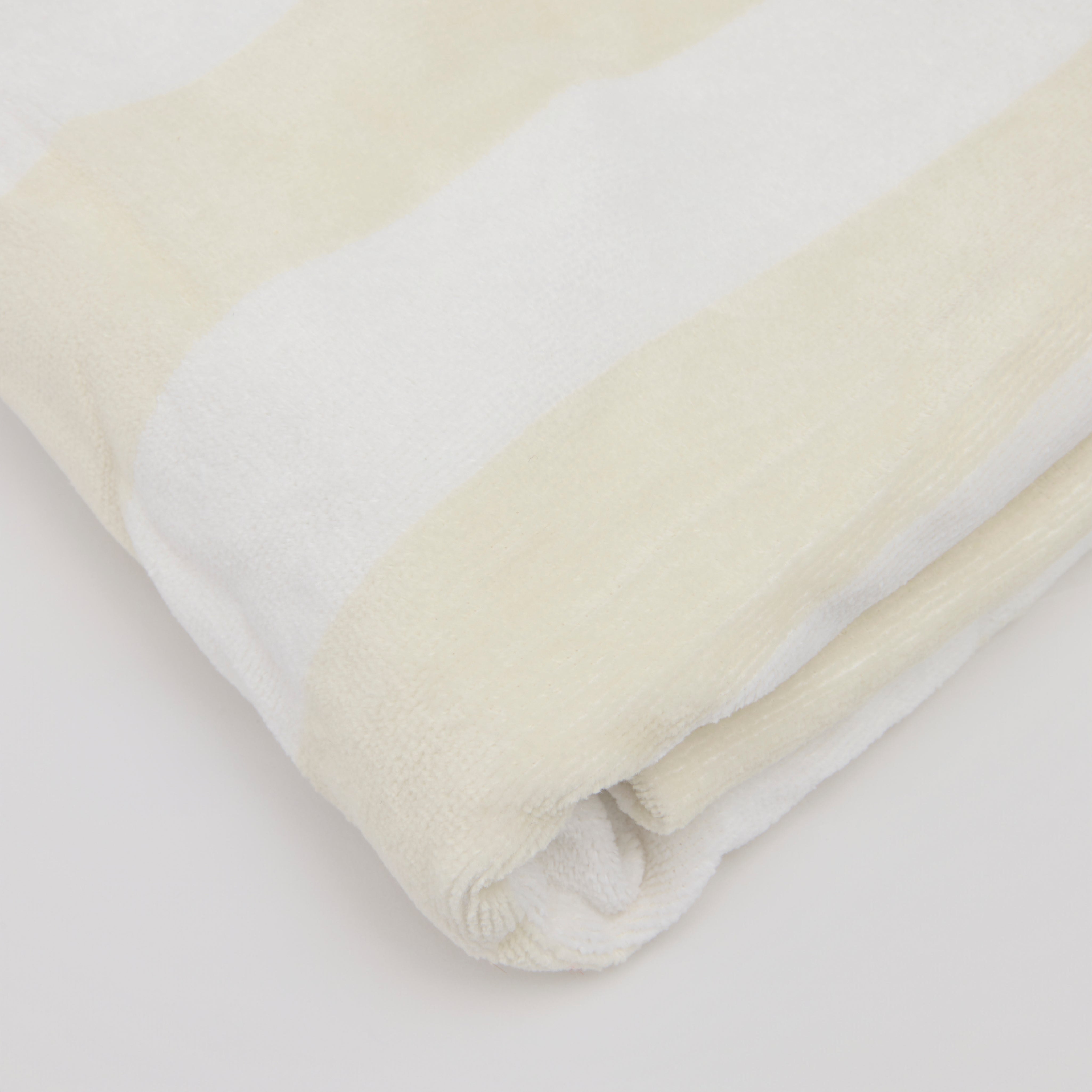 Vanilla Latte Striped Beach Towel