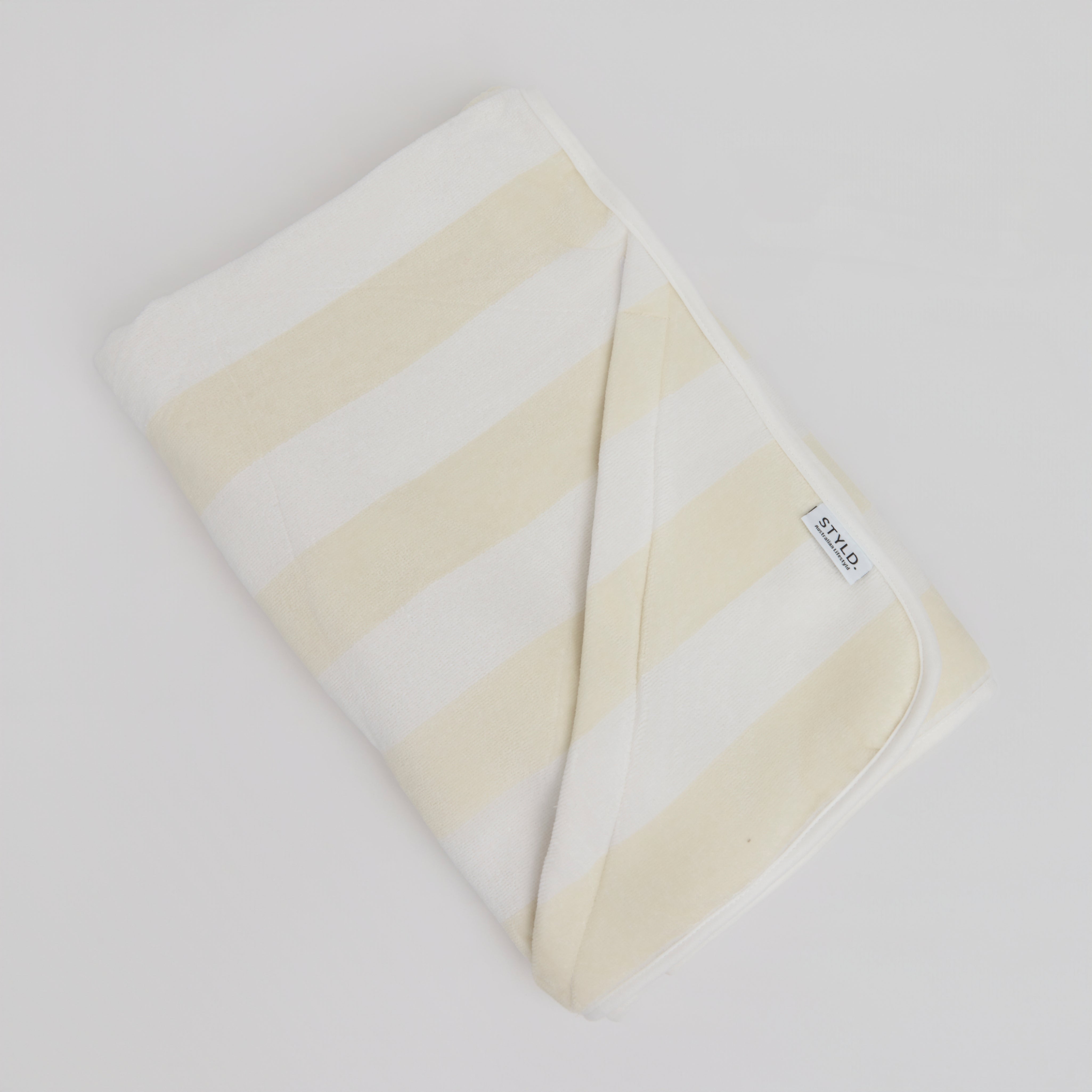 Vanilla Latte Striped Beach Towel
