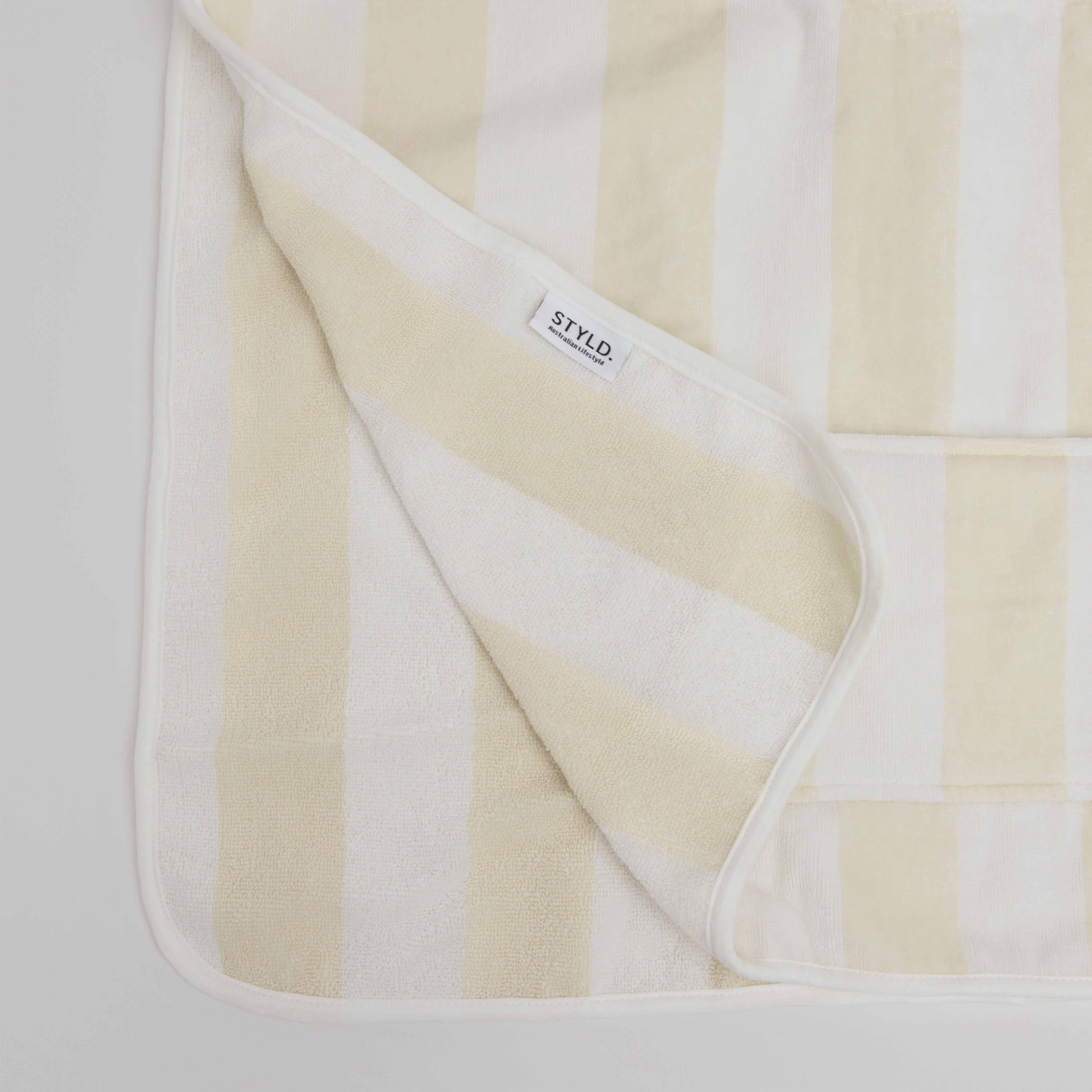 Vanilla Latte Striped Beach Towel