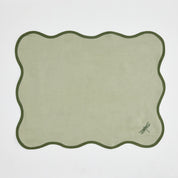 Dragonfly Scalloped-edge Placemat and Napkin Set with Acrylic Ring  | Set the Table for 4