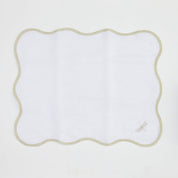 Dragonfly Scalloped-edge Placemat and Napkin Set with Acrylic Ring  | Set the Table for 4